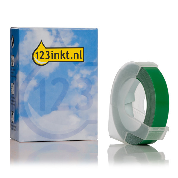 123inkt Cinta en relieve S0898160 blanca sobre verde  089264 - 1