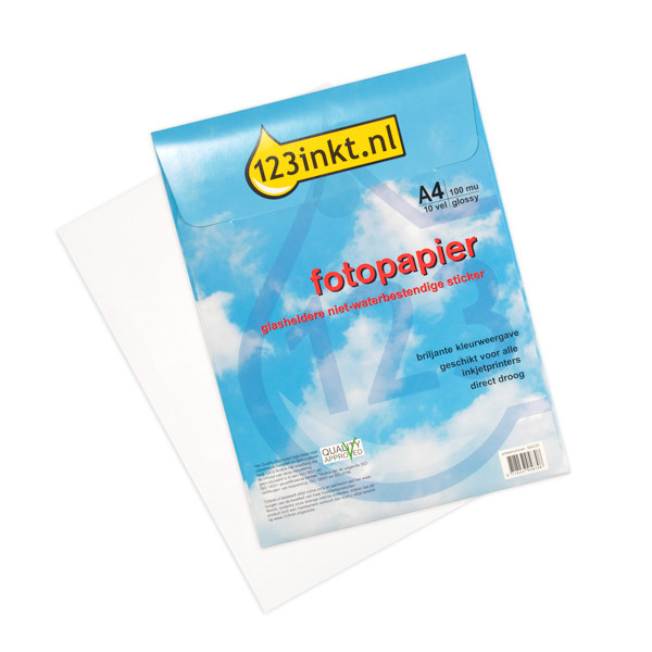 123inkt Papel fotografico adhesivo PVC | A4 | transparente (10 unidades)  300225 - 1