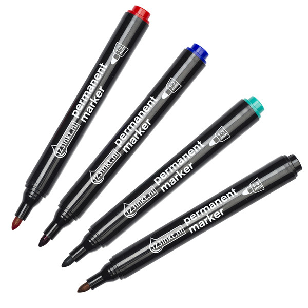 123tinta pack rotuladores permanentes negro/rojo/azul/verde  300197 - 1