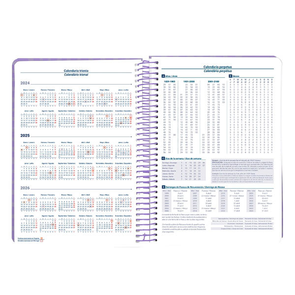 Agenda 2025 A5 espiral día vista morado 170423 426415 - 3