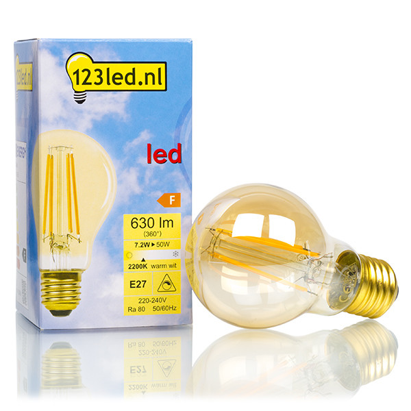 Bombilla LED E27 Luz Cálida Oro Bola Filamento Regulable (4.1W