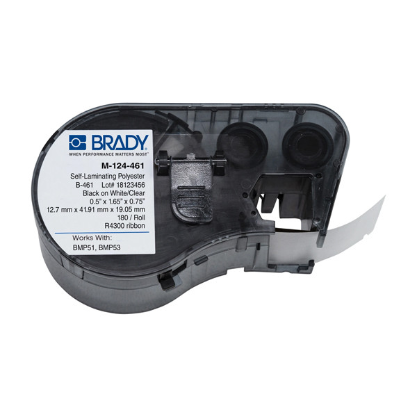 Brady M-124-461 Etiquetas de poliéster laminado de 12,7 mm x 41,91 mm x 19,05 mm (original) M-124-461 146056 - 1