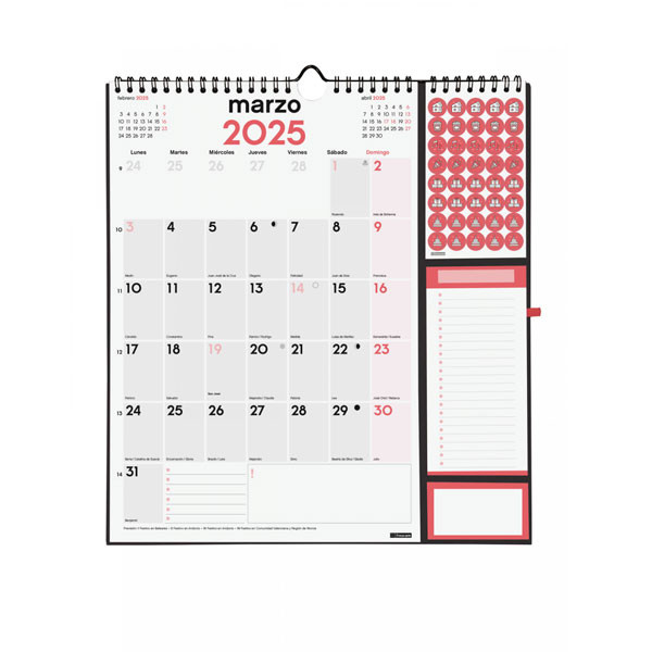 Calendario de pared plus 2025 (215x325 mm) 782120025 426480 - 2