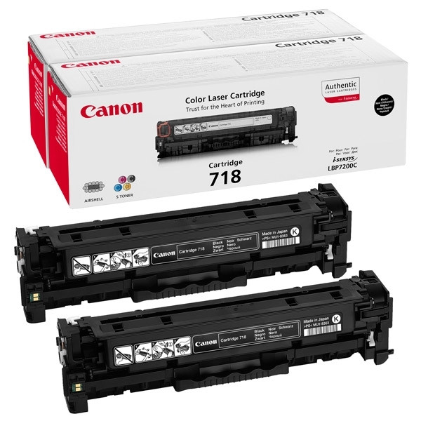 Canon 718 BK pack 2x toner negro (original) 2662B005 070752 - 1