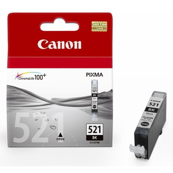 Canon CLI-521BK cartucho de tinta negro (original) 2933B001 018352 - 1