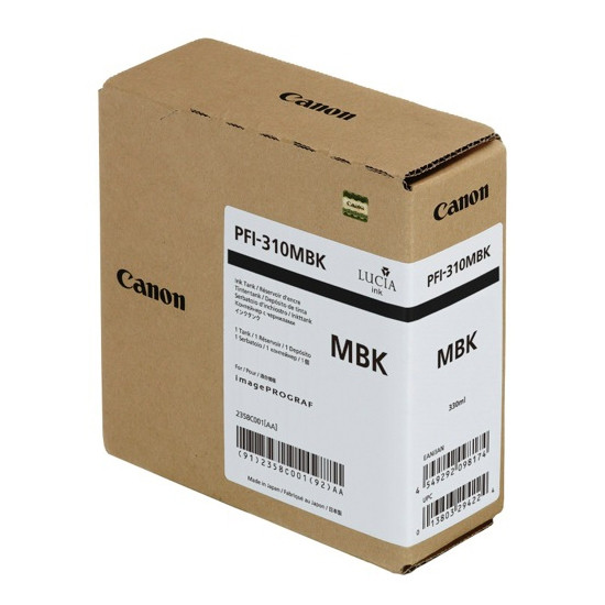 Canon PFI-310MBK cartucho de tinta negro mate (original) 2358C001 010164 - 1