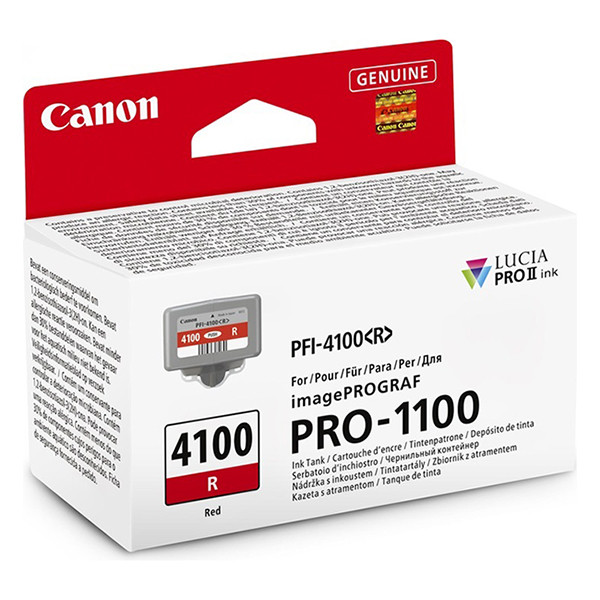 Canon PFI-4100R cartucho de tinta rojo (original) 6785C001 083746 - 1