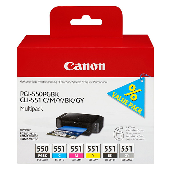 Canon PGI-550PGBK / CLI-551 Pack ahorro (original) 6496B005 017436 - 1