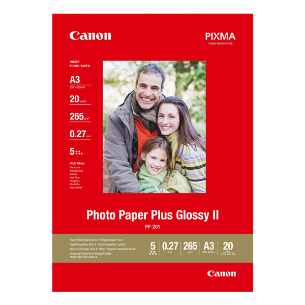 Canon PP-201 Papel foto Glossy Plus II | 265 gramos | A3 | 20 hojas 2311B020 150366 - 1