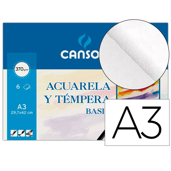 Canson hojas de acuarela Basik A3 (6 hojas) C200402393 426373 - 1