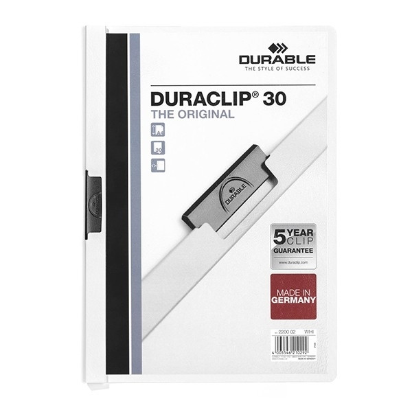 Durable Duraclip Portafolios blanco para 30 páginas 220002 310041 - 1