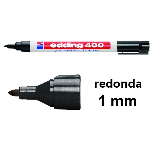 Rotulador Permanente Edding 400 Color Negro Punta Fina (77558)
