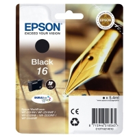 Epson 16 (T1621) cartucho de tinta negro (original) C13T16214010 C13T16214012 026520