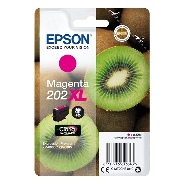 Epson 202XL cartucho de tinta magenta XL (original) C13T02H34010 027142 - 1