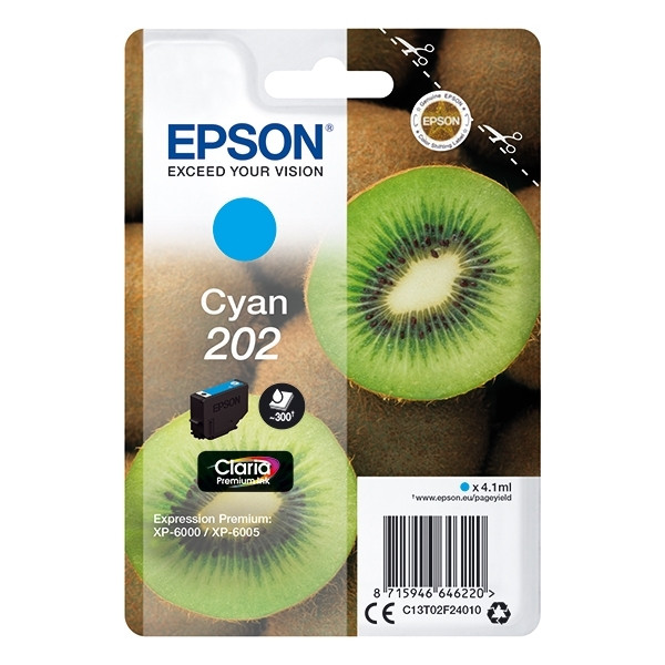 Epson 202 cartucho de tinta cian (original) C13T02F24010 027130 - 1