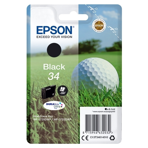 Epson 34 (T3461) cartucho de tinta negro (original) C13T34614010 902485 - 1