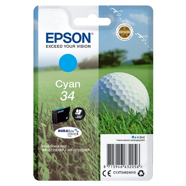 Epson 34 (T3462) cartucho de tinta cian (original) C13T34624010 027012 - 1