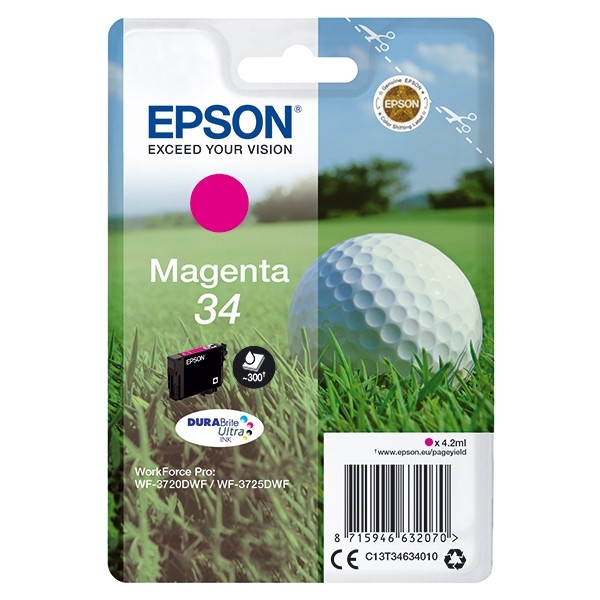 Epson 34 (T3463) cartucho de tinta magenta (original) C13T34634010 027014 - 1