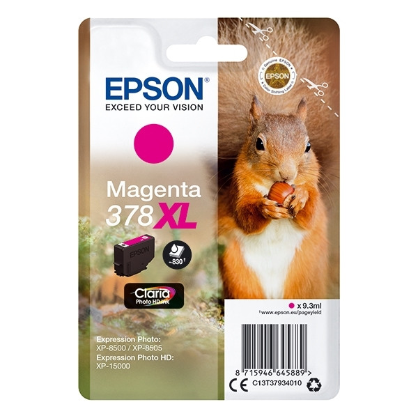 Epson 378XL cartucho de tinta magenta XL (original) C13T37934010 027114 - 1