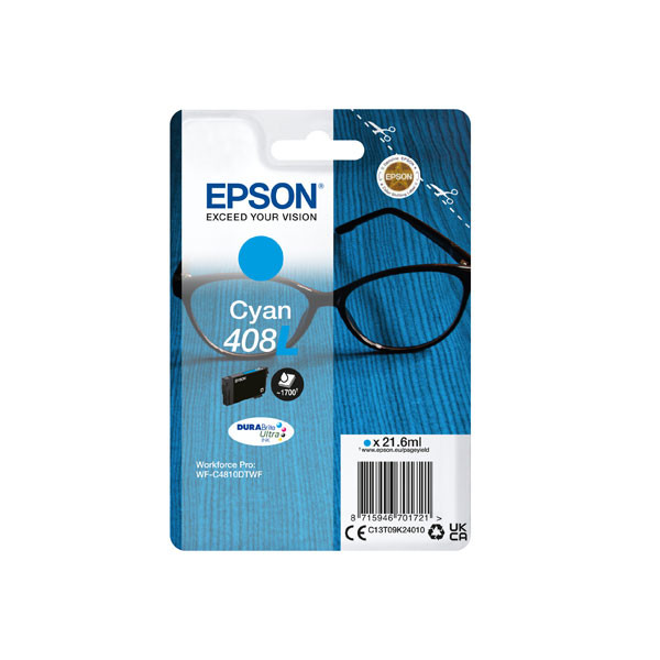 Epson 408XL cartucho de tinta cian XL (original) C13T09K24010 024126 - 1