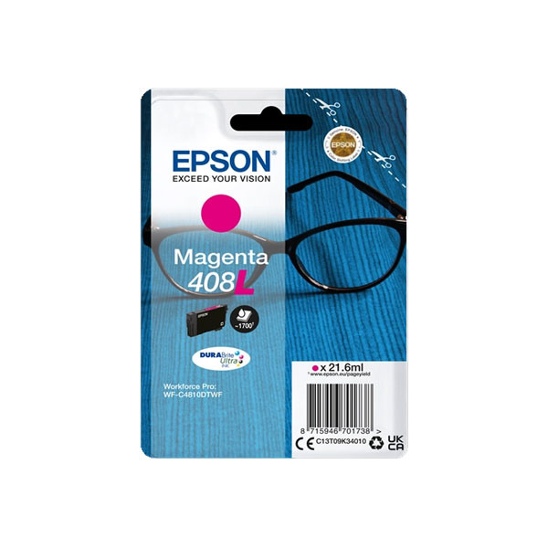 Epson 408XL cartucho de tinta magenta XL (original) C13T09K34010 024128 - 1