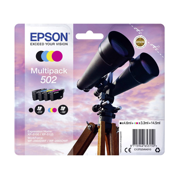 Epson 502 Pack ahorro (original) C13T02V64010 C13T02V64020 C13T02V64510 652000 - 1