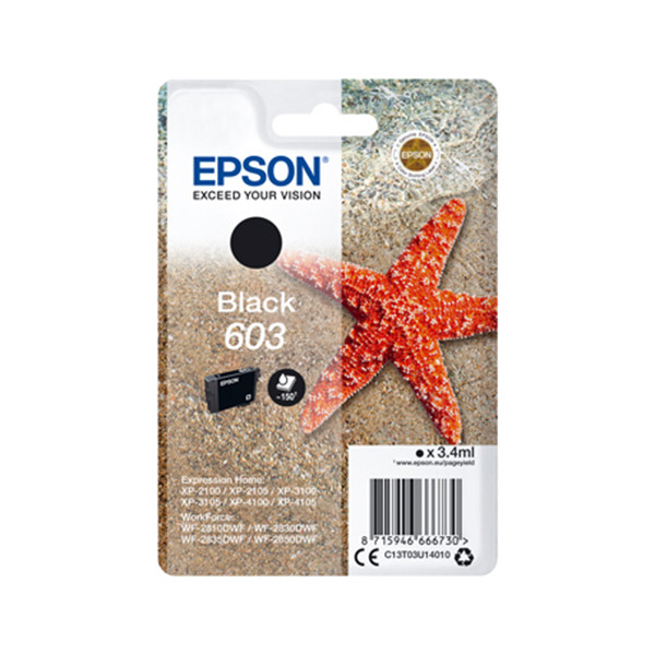 Epson 603 cartucho de tinta negro (original) C13T03U14010 C13T03U14020 903329 - 1