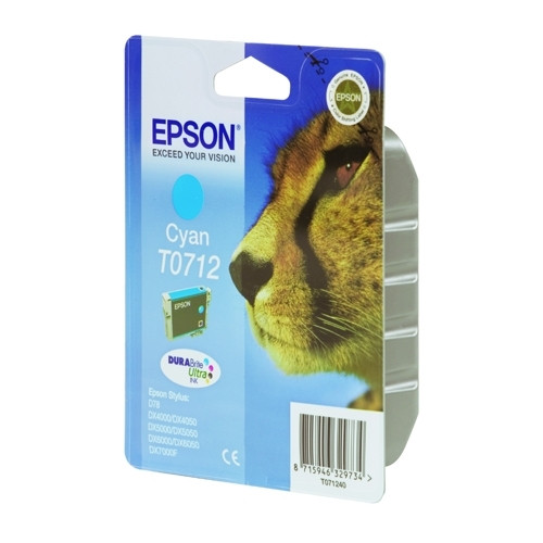 Epson T0712 cartucho de tinta cian (original) C13T07124011 C13T07124012 023050 - 1