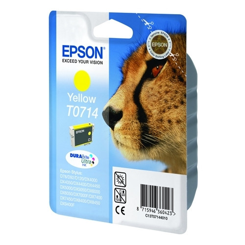 Epson T0714 cartucho de tinta amarillo (original) C13T07144011 C13T07144012 023060 - 1