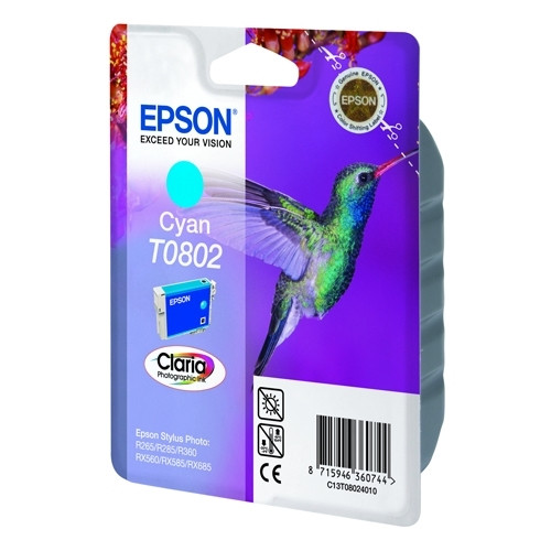 Epson T0802 cartucho de tinta cian (original) C13T08024011 023075 - 1