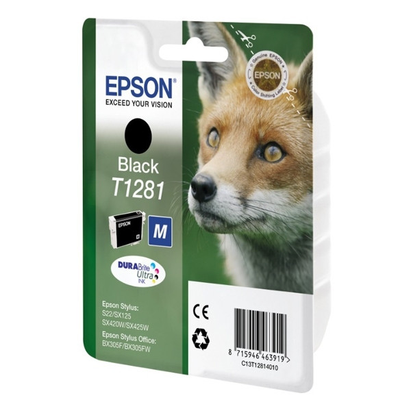 Epson T1281 cartucho de tinta negro (original) C13T12814011 C13T12814012 900658 - 1