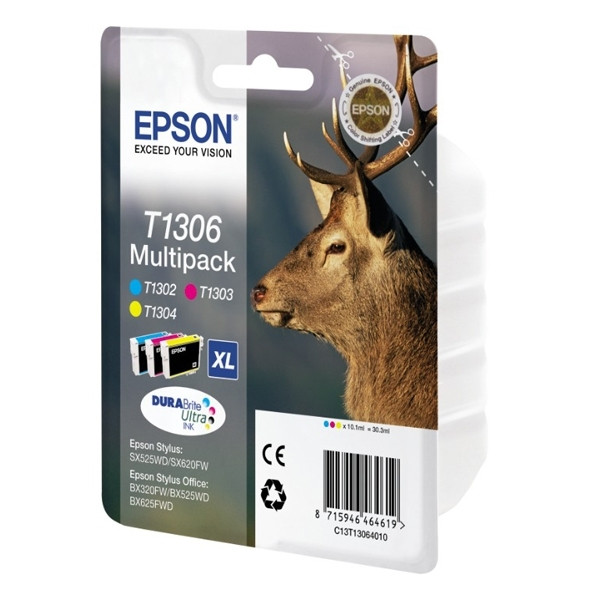 Epson T1306 multipack 3 cartuchos XXL (original) C13T13064010 C13T13064012 026314 - 1