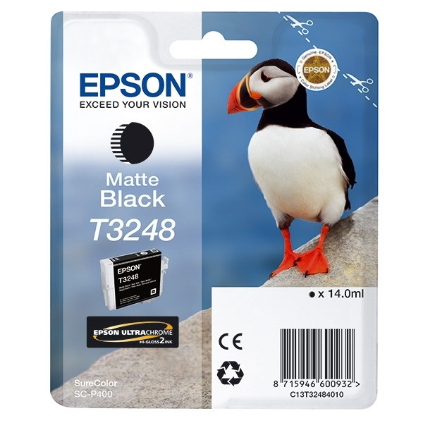 Epson T3248 cartucho de tinta negro mate (original) C13T32484010 026944 - 1