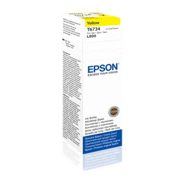 Epson T6734 botella de tinta amarilla (original) C13T67344A 903618 - 1