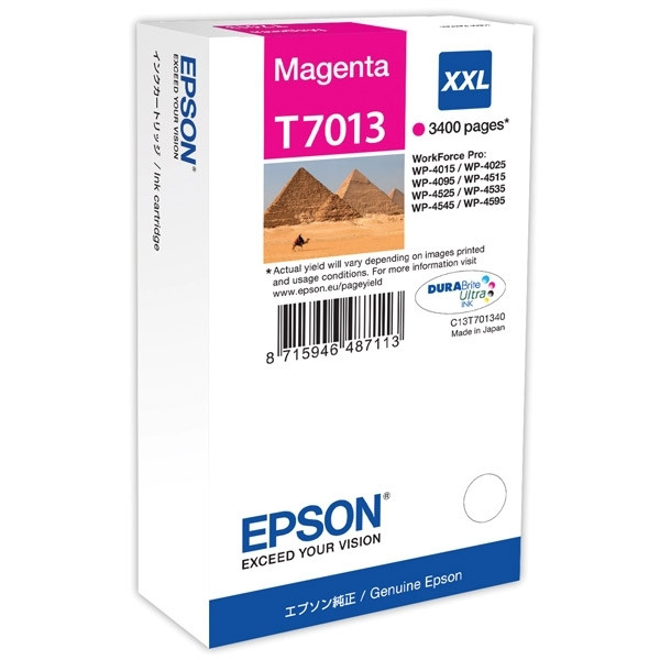 Epson T7013 cartucho de tinta magenta XXL (original) C13T70134010 026406 - 1