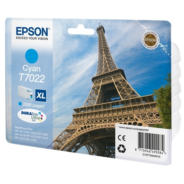 Epson T7022 cartucho de tinta cian XL (original) C13T70224010 902967 - 1