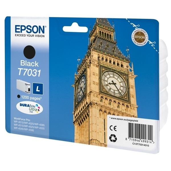 Epson T7031 cartucho de tinta negro (original) C13T70314010 026424 - 1