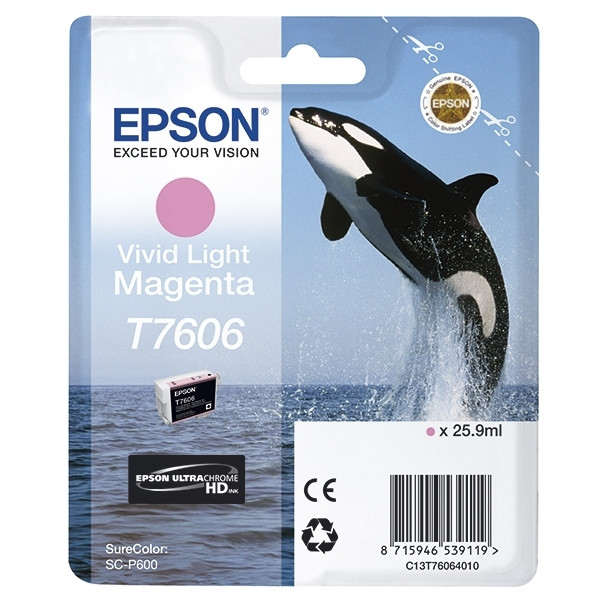 Epson T7606 cartucho magenta claro (original) C13T76064010 026732 - 1