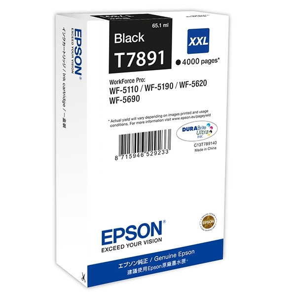 Epson T7891 cartucho de tinta negro XXL (original) C13T789140 903636 - 1