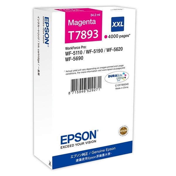 Epson T7893 cartucho de tinta magenta XXL (original) C13T789340 904805 - 1