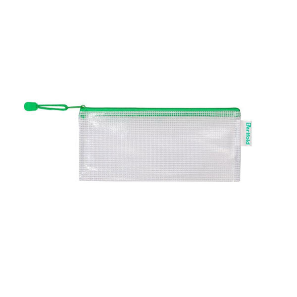 Estuche de plástico multiusos con cremallera 250x115mm (verde)  426097 - 1