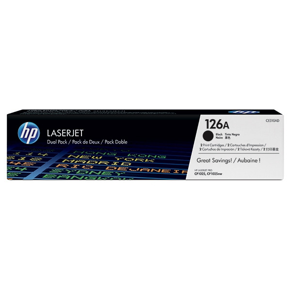 HP 126A (CE310AD) multipack 2x toner negro (original) CE310AD 054092 - 1