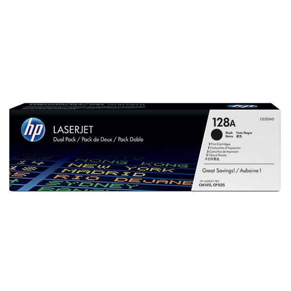 HP 128A (CE320AD) multipack 2x toner negro (original) CE320AD 054124 - 1