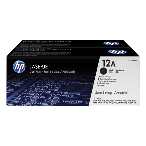 HP 12AD (Q2612AD) toner negro pack doble (original) Q2612AD 054080 - 1