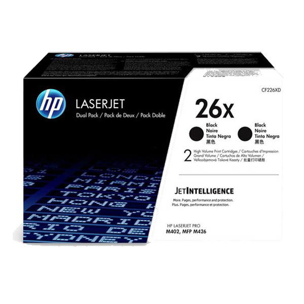 HP 26X (CF226XD) toner negro pack doble (original) CF226XD 054270 - 1