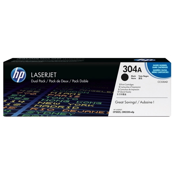 HP 304A (CC530AD) multipack 2x toner negro (original) CC530AD 039860 - 1