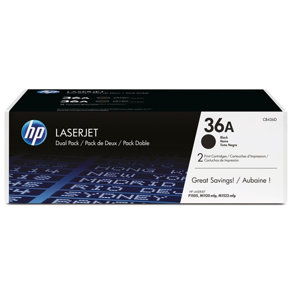 HP 36AD (CB436AD) 2 toner negros (original) CB436AD 054088 - 1