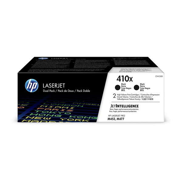 HP 410X (CF410XD) toner negro pack doble (original) CF410XD 054272 - 1