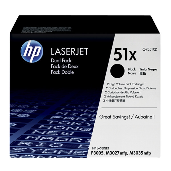 HP 51XD (Q7551XD) 2x toner XL (original) Q7551XD 054084 - 1