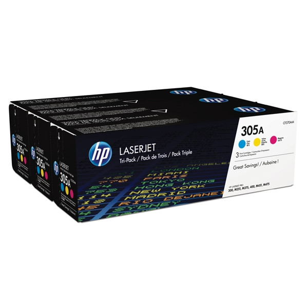 HP CF370AM Pack ahorro cian/magenta/amarillo (original) CF370AM 054766 - 1